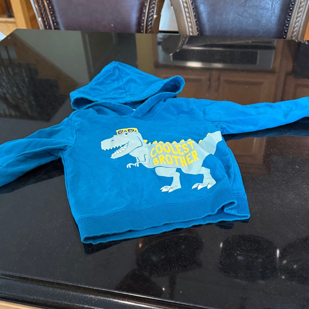 Carters Coolest Brother Blue Dinosaur Hoodie - Picture 3 of 6